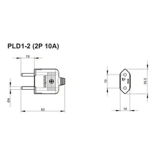 Plug Macho 2 Pino 10a Tomada Pino Macho Extensão -- 6 Peças Foto mini 3
