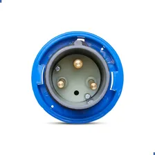 Plug Macho 2p+t 63a 220/240v 6h Azul Ip67 Brasikon Steck Foto mini 4