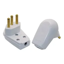 Plug Macho Gigante 2p+t 10a Branco Prensa Cabo 10 Pçs Votim 110V/220V Foto mini 1