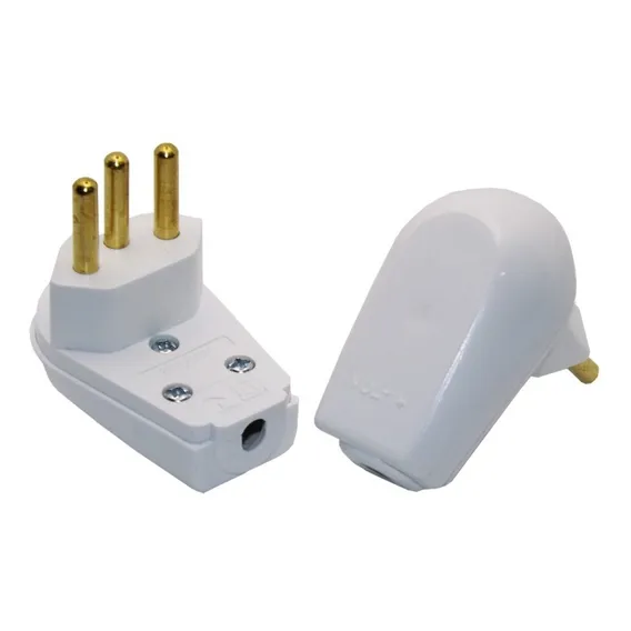 Plug Macho Gigante 2p+t 10a Branco Prensa Cabo 10 Pçs Votim 110V/220V Foto 1