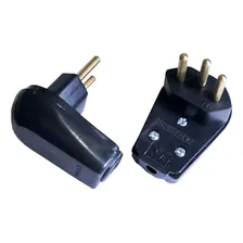 Plug Macho Gigante 2p+t 10a Preto Prensa Cabo 5 Pçs Votim 110v/220v Foto mini 1