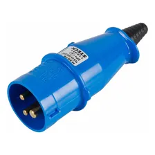 Plug Macho Industrial 2p+t 16a Newkon Azul N3076 Steck Foto mini 1
