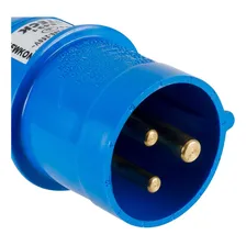 Plug Macho Industrial 2p+t 16a Newkon Azul N3076 Steck Foto mini 4