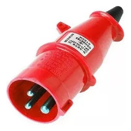 Plug Macho Industrial 2p+t 16a Newkon Vermelho N-3079 Steck Foto 1