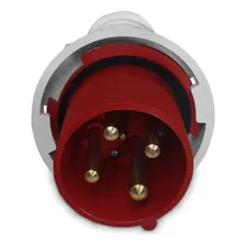 Plug Macho Industrial 3p + T 63a 6h 380v Plugue Vermelho Foto mini  2