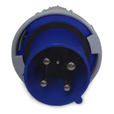 Plug Macho Industrial 3p + T 63a 9h 220v Plugue Azul Foto mini 2