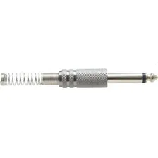 Plug P10 Mono Metal Niquelado Com Mola Genérico - Kit Com 50 Foto  mini 1