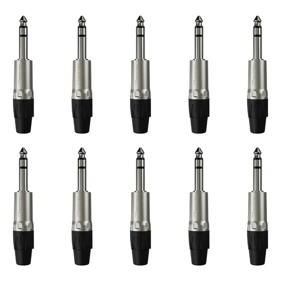 Plug P10 Stereo Wireconex WC 1123 10 unidades cor preto Foto 1