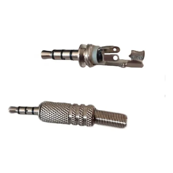 Plug P2 4 Polos Metal ( P3 ) Vias P/fones Mic Audio Video Foto 1