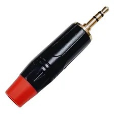 Plug P2 Macho Estéreo Profissional Vermelho Dourado Mxt Foto  mini 1