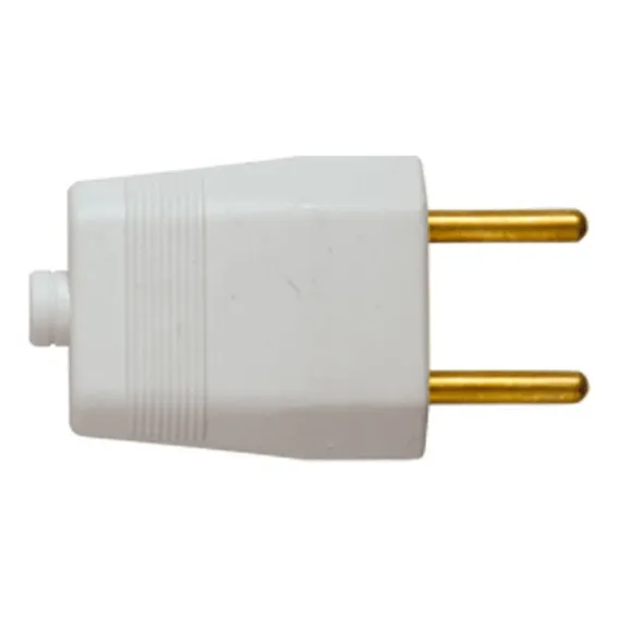 Plug Pino Macho Bipolar 2 Pinos 10a 250v Ilumi 110v/220v Foto 1