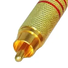 Plug Rca Macho 6mm - Dourado Vermelho Foto mini 4