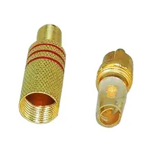 Plug Rca Macho 6mm - Dourado Vermelho Foto mini 2