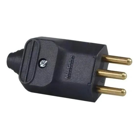 Plug Tomada 20a 2p+t Margirius Preta - 10 Uni. Cor Preto Foto 1