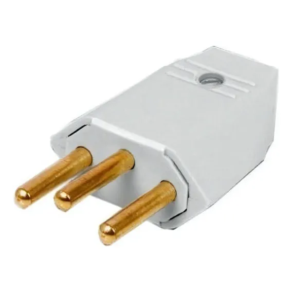Plug Tomada Macho 10a 2p+t Cinza 1043 - Perlex Foto 1