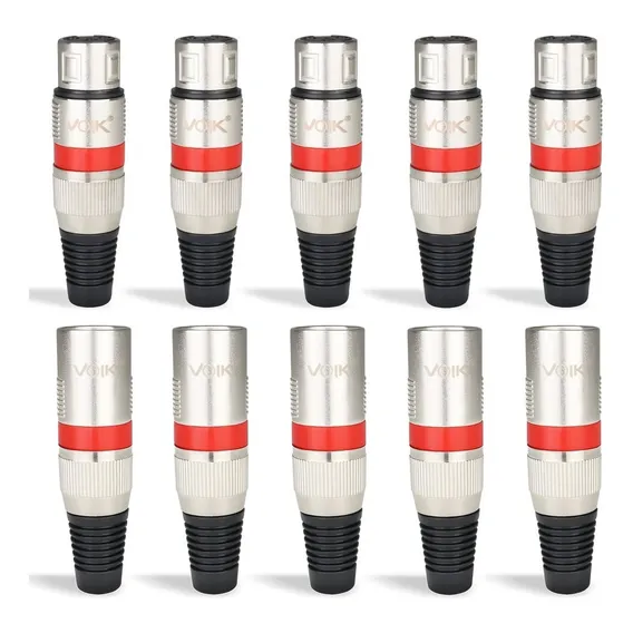 Plug Xlr Canon Xlr Macho FĂȘmea Profissional Microfone 10 Pçs Foto 1