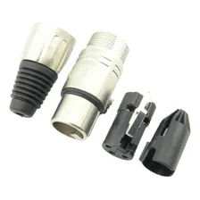Plug Xlr Femea De Linha Santo Angelo L3fnn01 Kit C/6 Cor Prateado Foto mini 2
