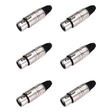 Plug Xlr Femea De Linha Santo Angelo L3fnn01 Kit C/6 Cor Prateado Foto mini 1