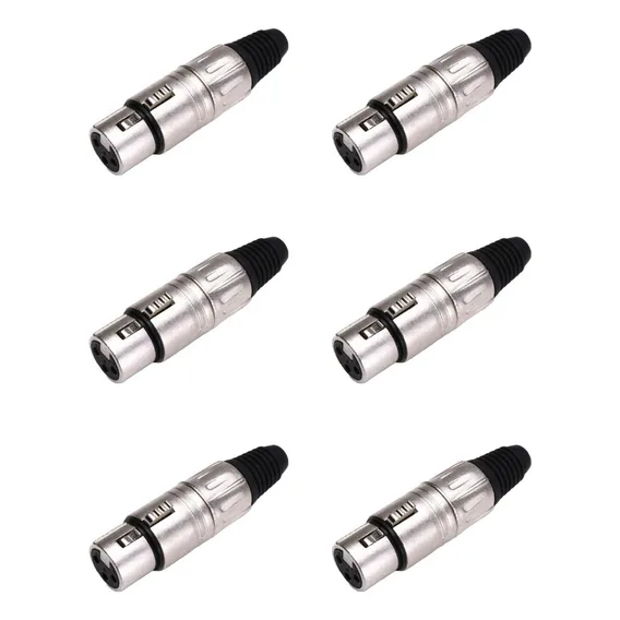 Plug Xlr Femea De Linha Santo Angelo L3fnn01 Kit C/6 Cor Prateado Foto 1