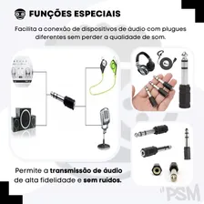 Plugue Adaptador P2 X P10 Conector Fone Caixa Acústica Som Foto mini 3