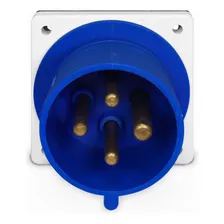 Plugue Industrial Embutir 3p+t 9h - 220vca - 32a Azul Foto mini 2