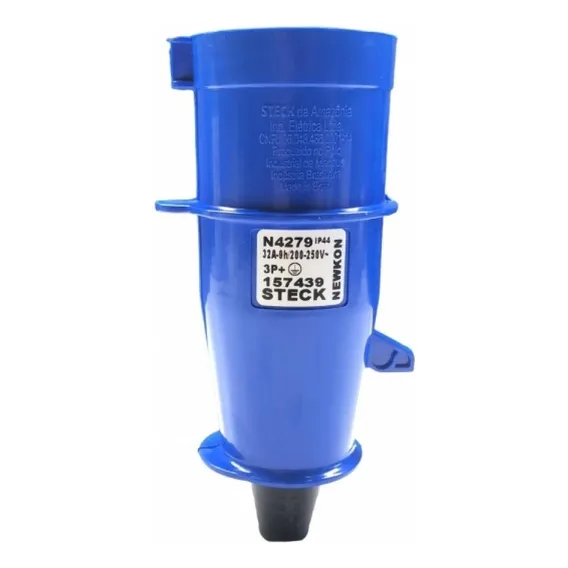 Plugue Macho Industrial 3p+t 32a 9h 200-250v Azul N4279 Steck Foto 1