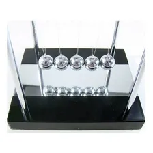 Pêndulo De Newton Luxo 14cm Base Madeira Decoração Cor Preto Foto mini 2