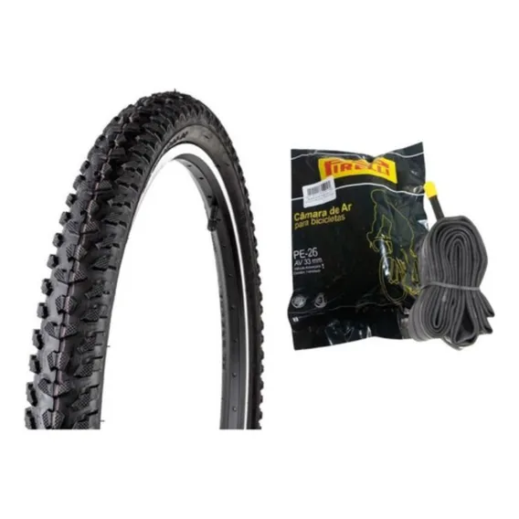Pneu Aro 26 X 1.95 Levorin Excess Preto + Câmara Top Foto 1