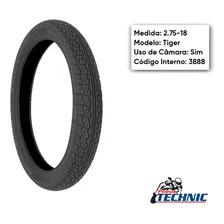 Pneu Dianteiro 2.75-18 Technic Tiger Titan 125 Fan Cg Ybr Foto mini 3