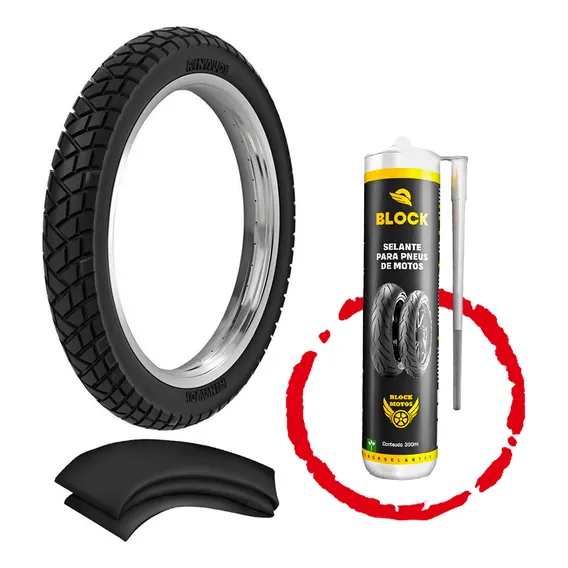 Pneu Fan Titan Factor 275-18 R34 Rinaldi + Câmara + Selante Foto 1