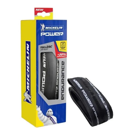 Pneu Michelin Power Endurance 700x23c 110tpi Bicicleta Speed Cor Preto Foto 1