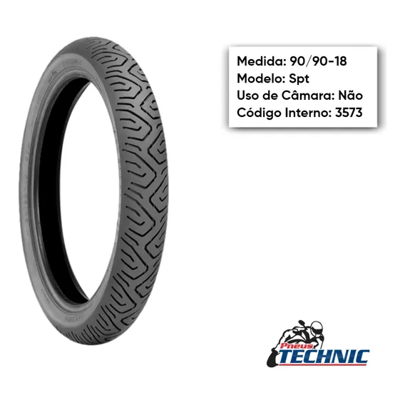 Pneu Moto Honda Cbx Technic 90/90-18 57p Tl Traseiro Sport Foto 1