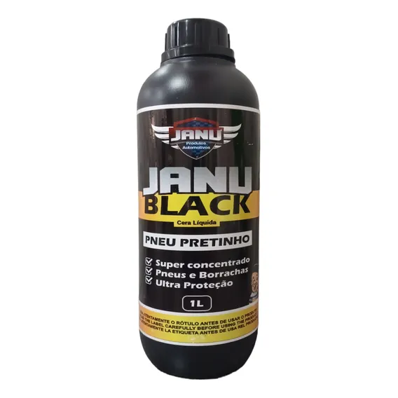Pneu Pretinho Automotivo Resistente A Água 1 Litro Janublack Cor Preto Foto 1