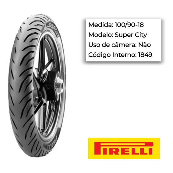 Pneu Traseiro Yamaha Fazer 150 Factor 150 100-90-18 Pirelli Foto 1