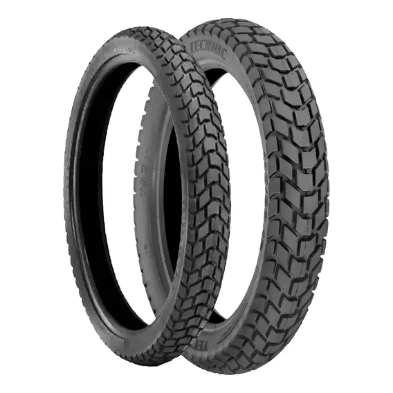 Pneu Xtz 125 Dianteiro + Traseiro Com Camara T&c Technic Foto 1