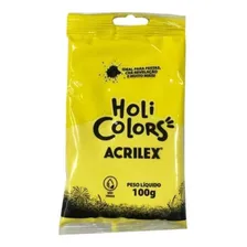 Pó Colorido Holi Para Festas Acrilex Cor Amarelo Ouro Foto  mini 1