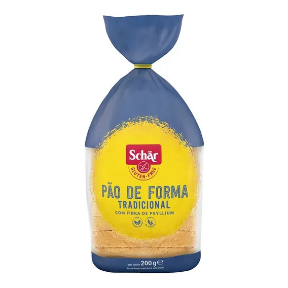 PĂŁo Forma Tradicional Sem GlĂșten Lactose Vegano Schar 200g Foto 1