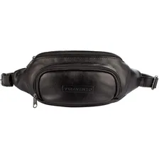 Pochete Masculina De Couro Legítimo Igor Preta Cor Preto Desenho do tecido Pochete masculina de couro igor - preta Foto mini 1