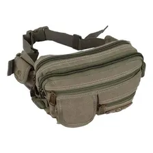 Pochete Masculina Reforçada Em Lona Vários Bolsos Verde Foto mini 2