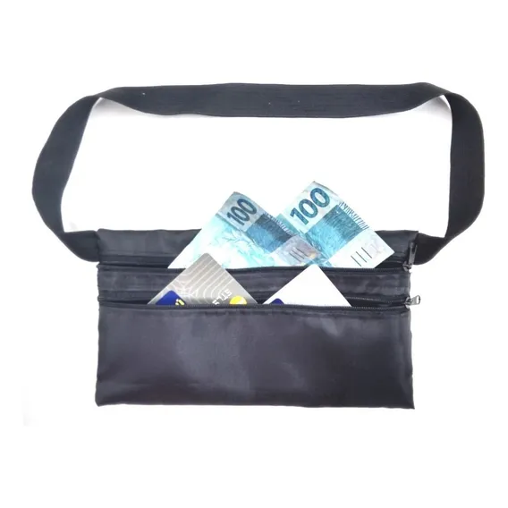 Pochete Porta Dolar Doleira Money Belt 2 Divisões Poliester Foto 1