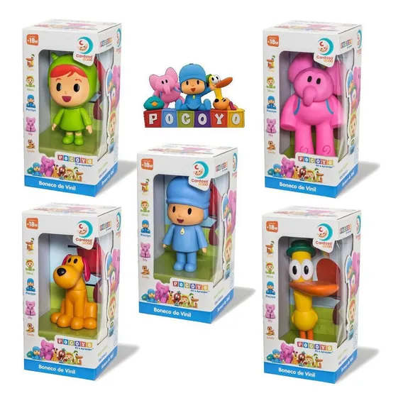 Pocoyo De Vinil + Elly Nina Loula Pato Kit 5 Bonecos Cardoso Foto 1