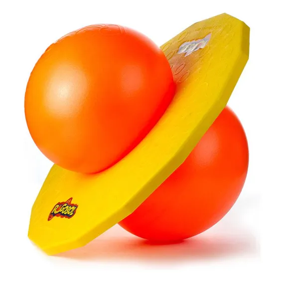 Pogobol Amarelo E Laranja Pula Pula Estrela Forma Redonda Foto 1
