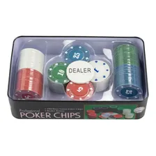 Poker Kit 100 Fichas Dealer Profissional Numeradas Na Lata Foto mini  3