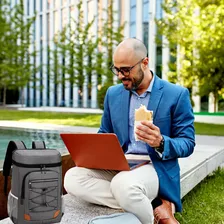 Polares Mochila Bolsa Térmica Grande 30l Passeio Acampamento Luxo Cor Cinza Foto mini 4