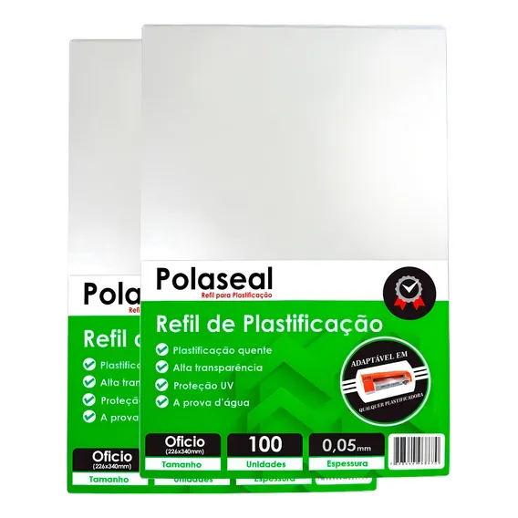 Polaseal Ofício 2 Para Plastificação 222x336x0,05mm 200un Foto 1