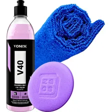 Polidor Corte Refino Lustro Protecao V40 Vonixx + Aplicador Massa de Polir Foto mini 1