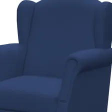 Poltrona Amamentação Balanço E Puff Elisa Suede Azul Marinho Cor Azul-marinho Desenho do tecido Liso Foto mini 3
