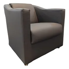 Poltrona Biane Decor Recepção Corino Cinza Foto  mini 1