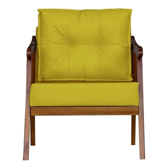 Poltrona Cadeira Vitoria Base Reforçada Amarelo Ddwt Foto 1