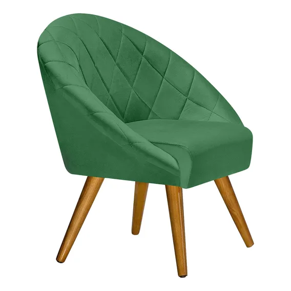 Poltrona Canastra Decorativa No Veludo Verde Estilosa E Elegante - Av M贸veis Foto 1
